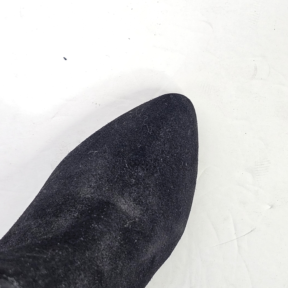Charles David Edie Black Suede Knee High Wedge Boots - Picture 3 of 8